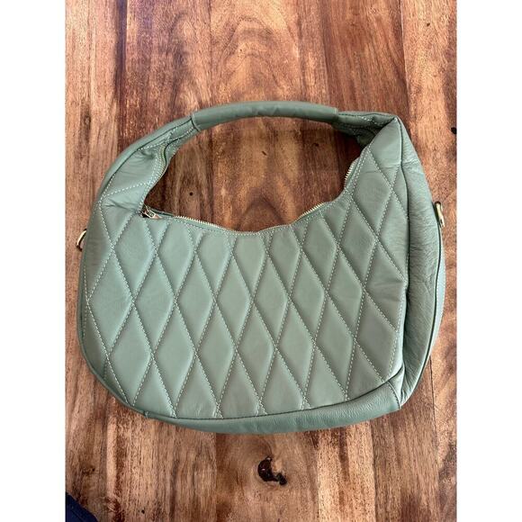 Anna Paola Women's Green Quilted Soft Vegan Leather Tiny Shoulder Bag Size OS - Picture 9 of 9